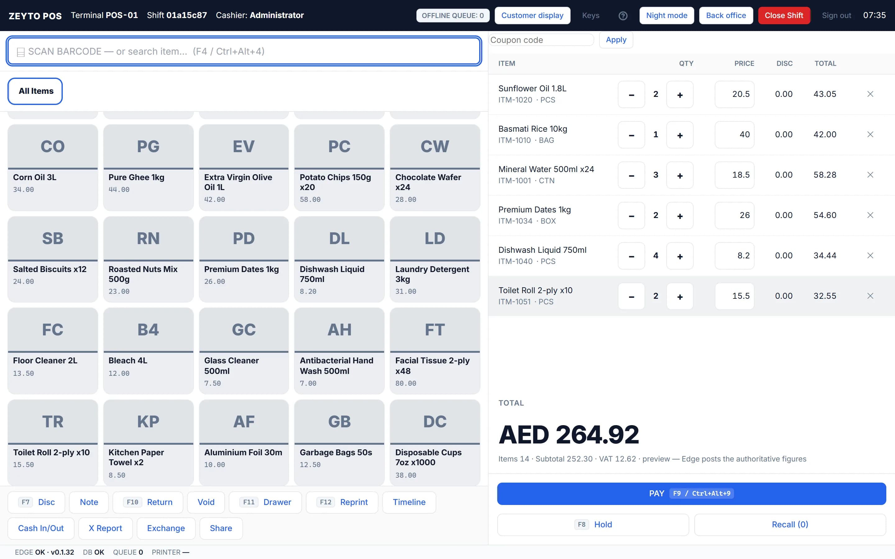 Point of sale - A fast touch-friendly till that keeps selling even when the internet is down.
