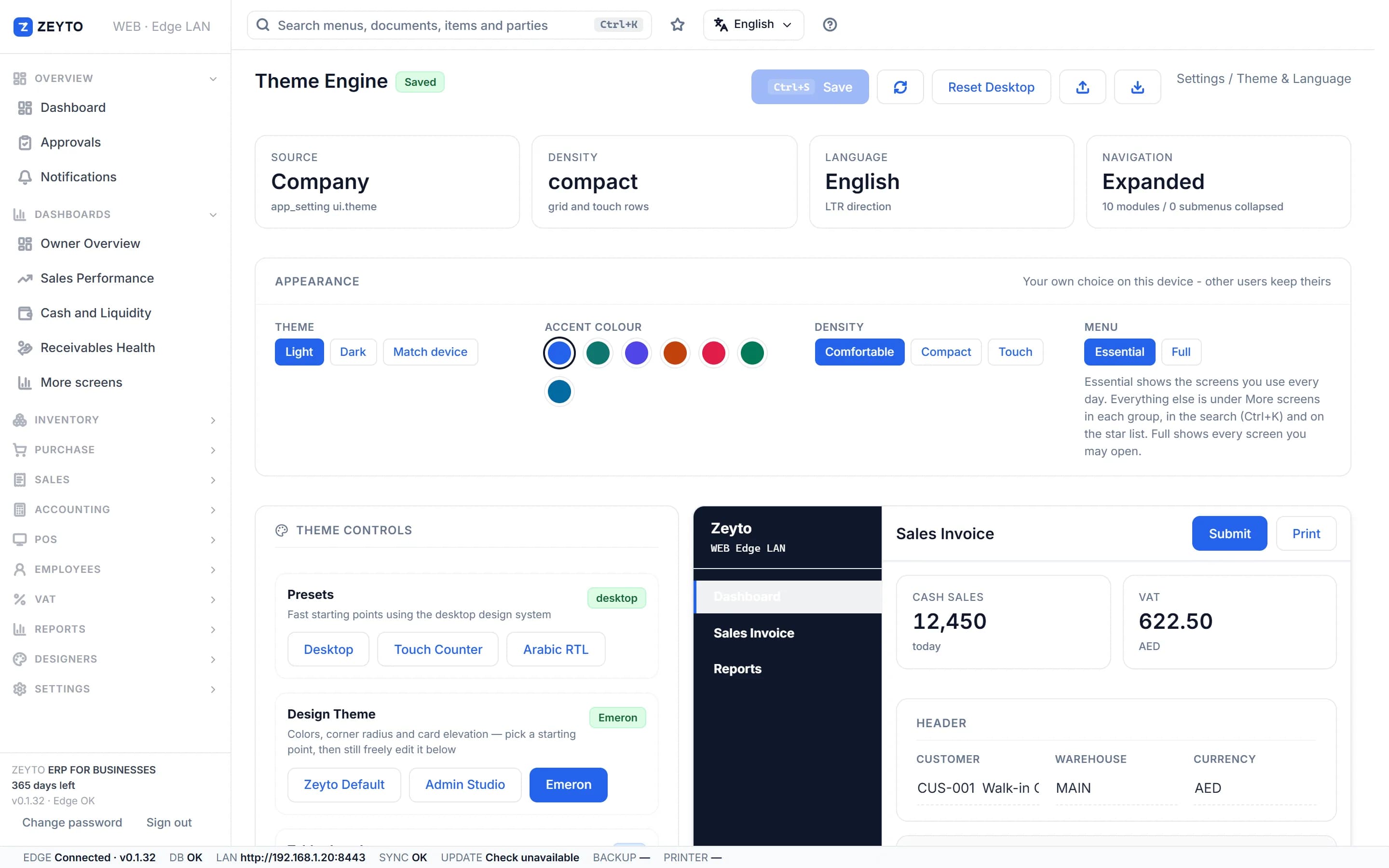 Theme and language - Choose your look, language and layout, and make the system feel like yours.